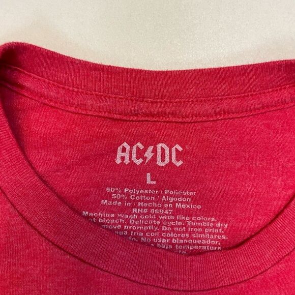 ACDC Graphic T-shirt Men Large Red Short Sleeve Music - Picture 4 of 5